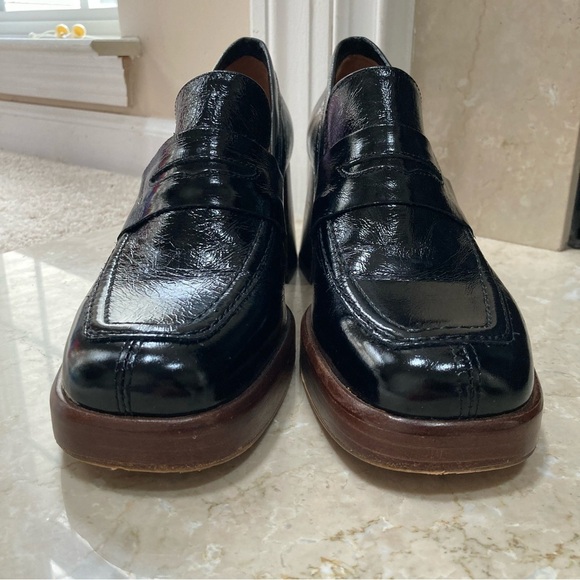 Jonak Paris Patent Leather Heeled Platfom Loafers in Black, Size EU 40 - Picture 3 of 10